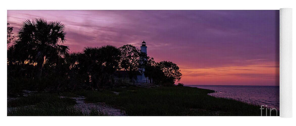Sunrises Yoga Mat featuring the photograph Lighthouse Dawn by DB Hayes