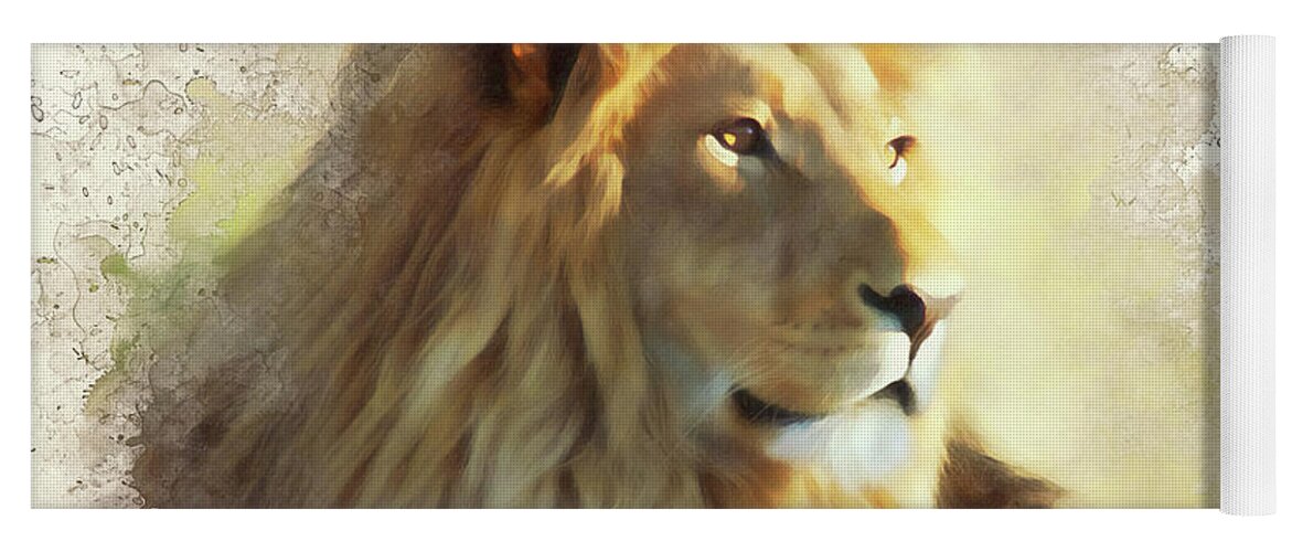 Lion King Yoga Mat featuring the painting Lion King - 08 by AM FineArtPrints