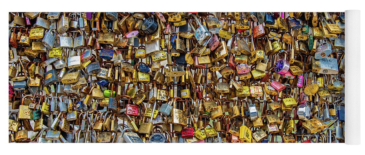 Locks Yoga Mat featuring the photograph Locks of Love for Paris by Darren White