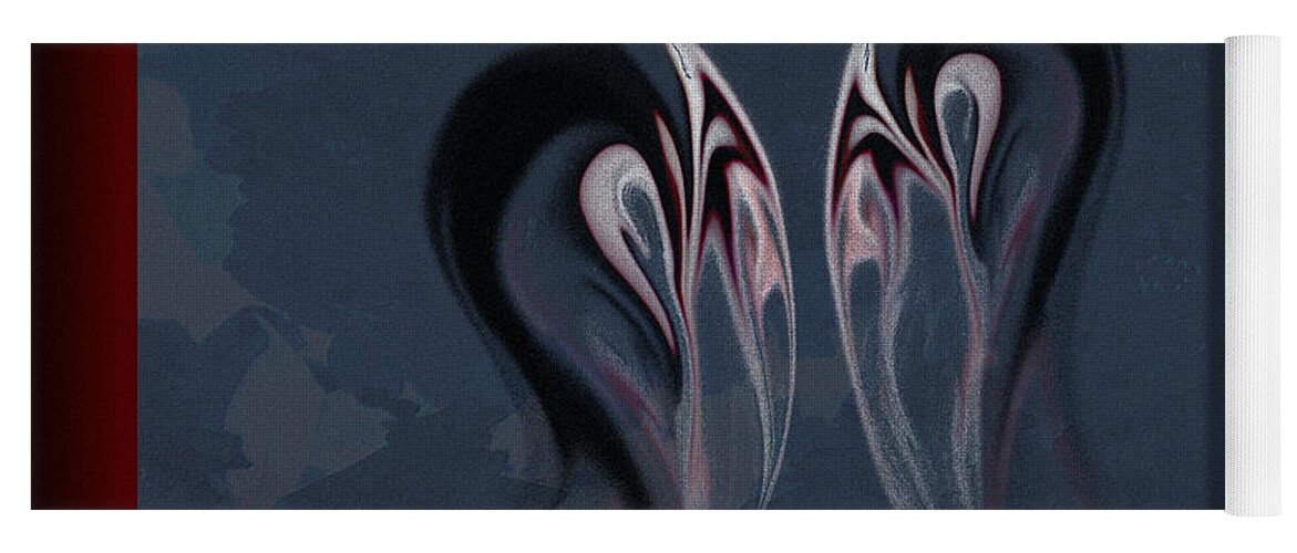 Black Yoga Mat featuring the digital art Long Black Veil by Leo Symon