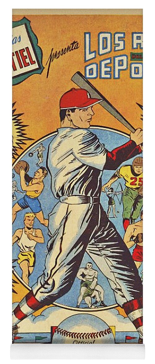 Baseball Yoga Mat featuring the painting Los Reyes del Deporte by ?