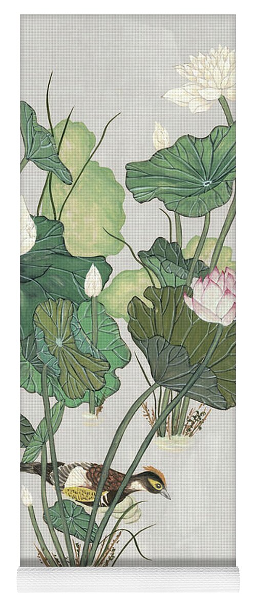 Asian Yoga Mat featuring the painting Lotus Pond I by Melissa Wang
