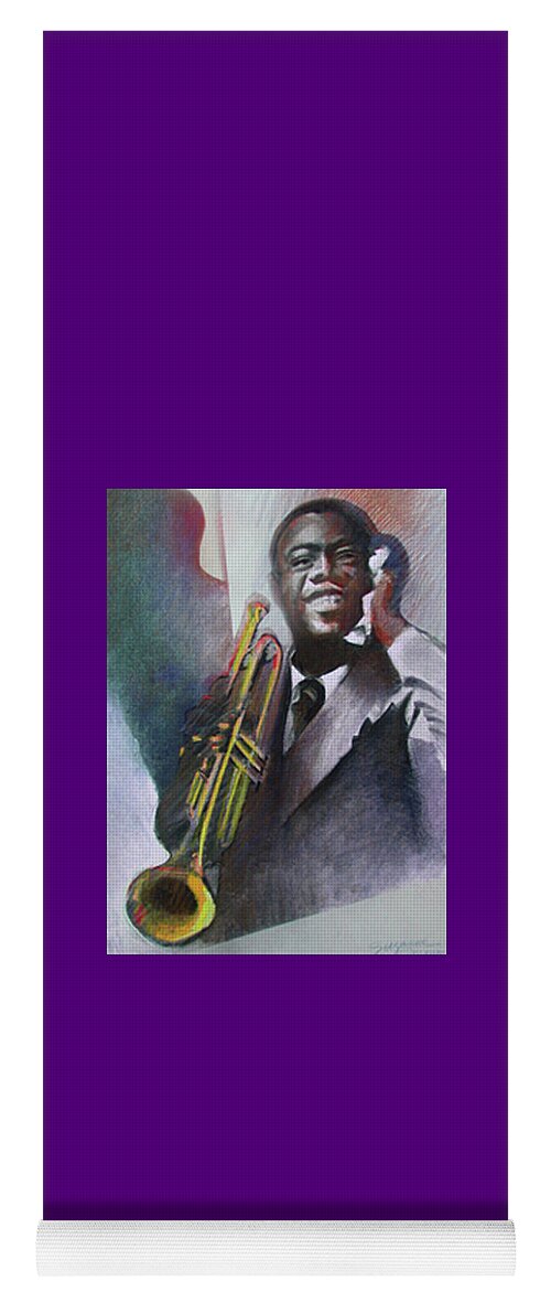 Louis Armstrong Yoga Mat featuring the painting Louis Armstrong by Suzanne Giuriati Cerny