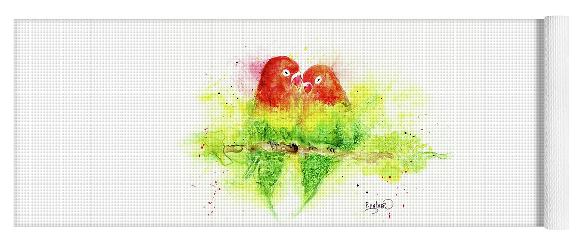 Love Birds Yoga Mat featuring the painting Love Birds by Patricia Lintner