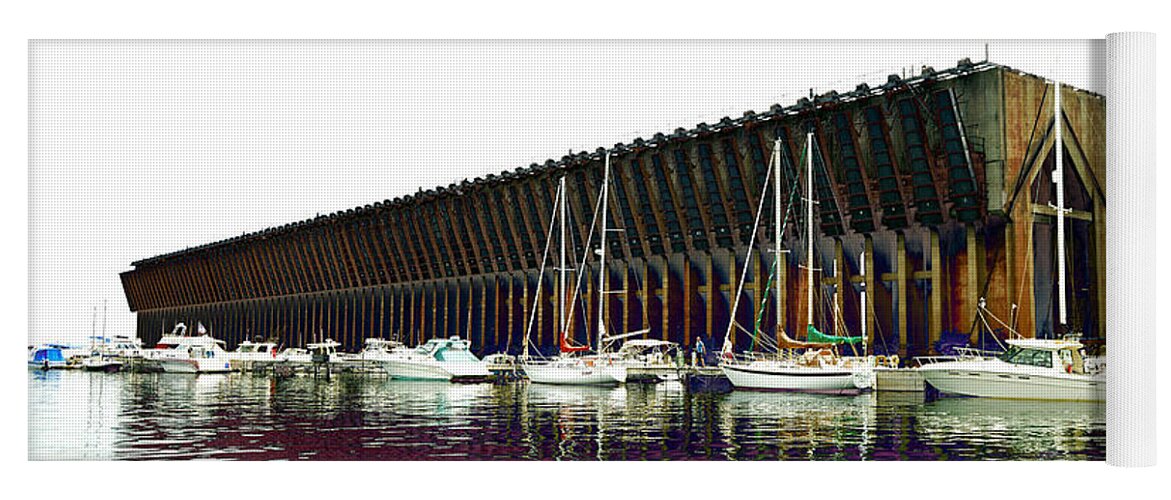 Lower Harbor Yoga Mat featuring the photograph Lower harbor Ore dock at Marquette Michigan. by Tom Kelly