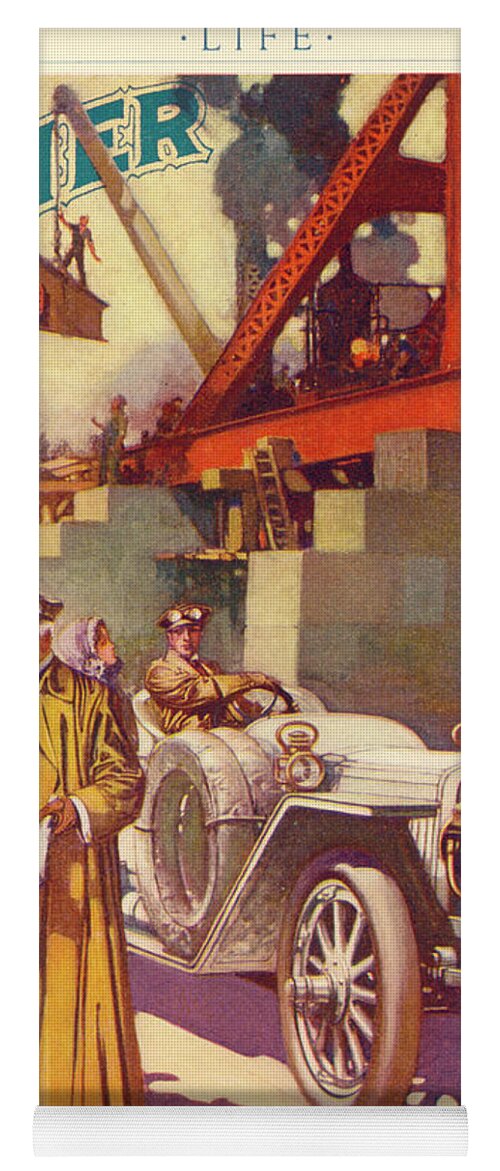 Automobile Yoga Mat featuring the mixed media Lozier Advertisement by Unknown