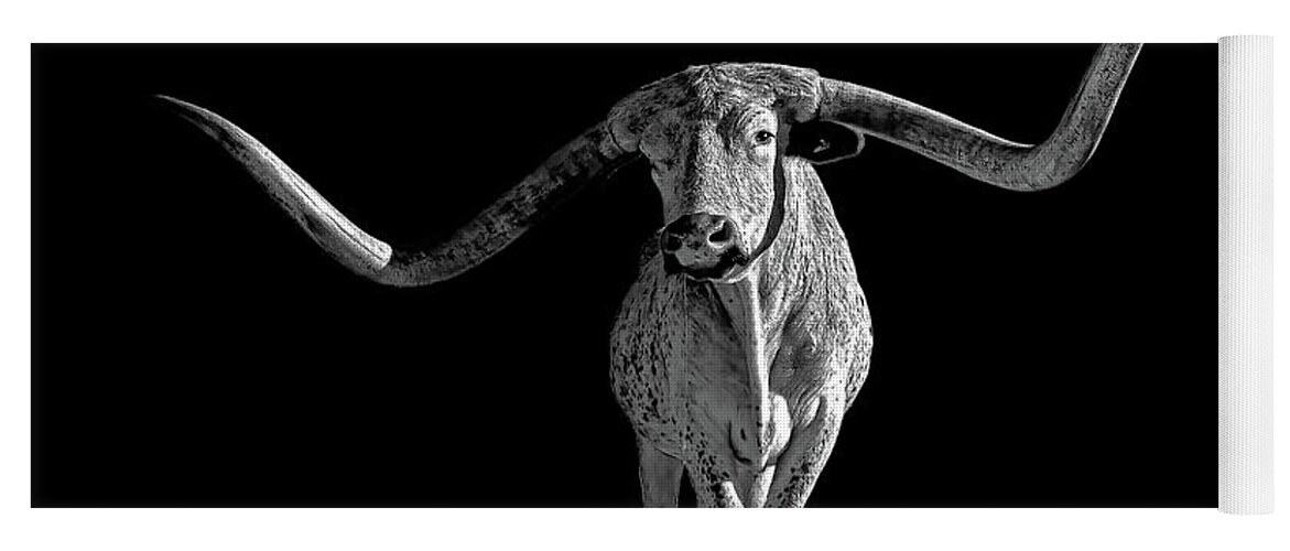Longhorn Steer Yoga Mat featuring the photograph Made in Texas by Stuart Harrison