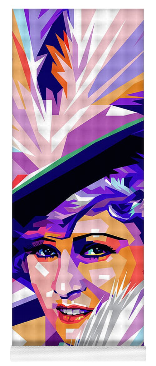 Mae West Yoga Mat featuring the digital art Mae West pop art by Movie World Posters