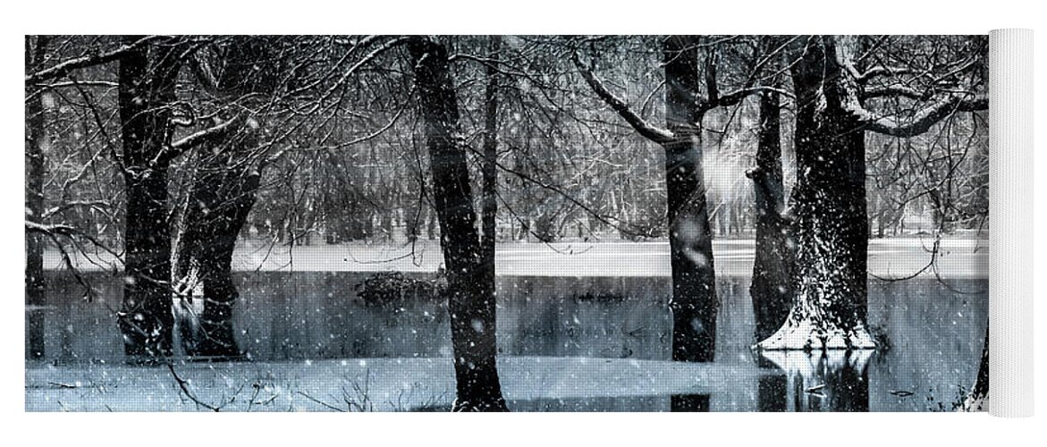 Snow Photo Yoga Mat featuring the photograph Magical Snow Forest by Sandra J's