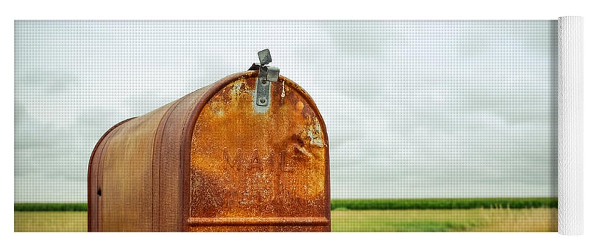 Rust Yoga Mat featuring the photograph Mailbox by Iryna Liveoak