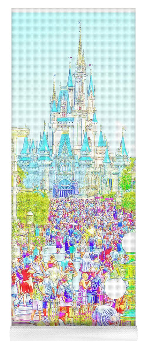 Color Yoga Mat featuring the photograph Main Street USA Walt Disney World by A Macarthur Gurmankin