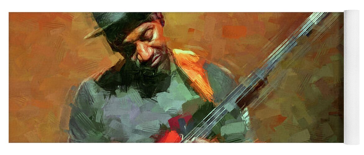 Marcus Miller Yoga Mat featuring the mixed media Marcus Miller Musician by Mal Bray