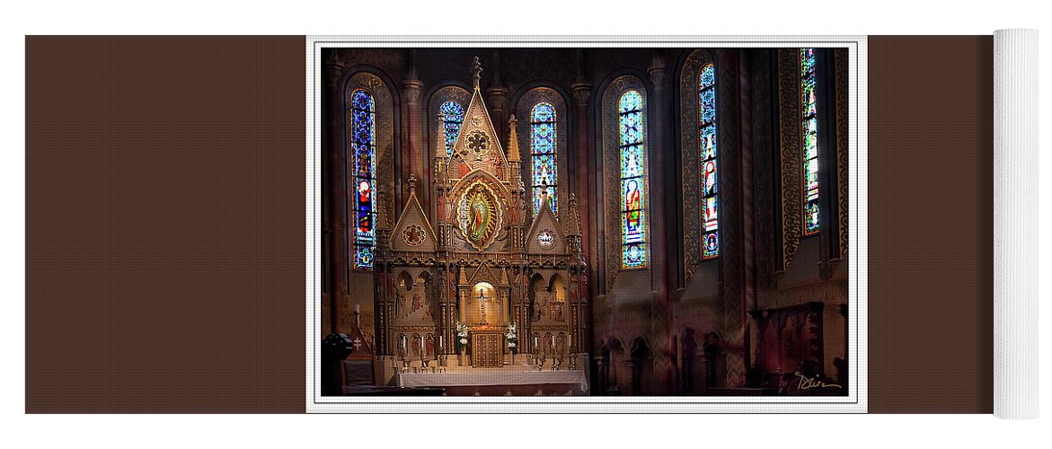 Altar Yoga Mat featuring the photograph Matyas Church Altar in Budapest by Peggy Dietz