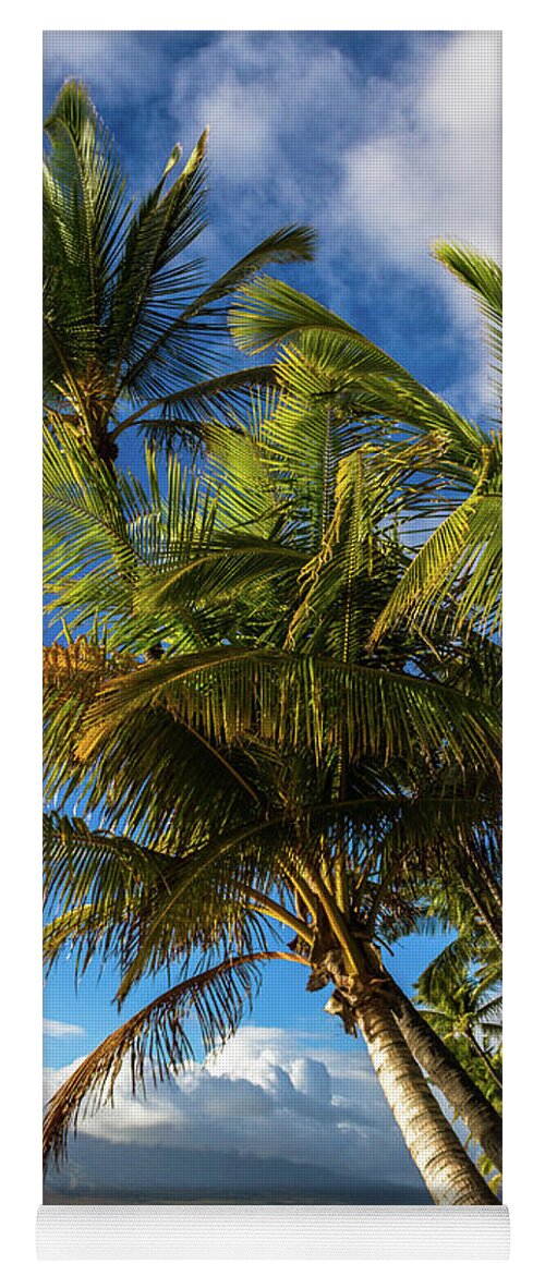 Beach Yoga Mat featuring the photograph Maui Palm trees by Chris Spencer