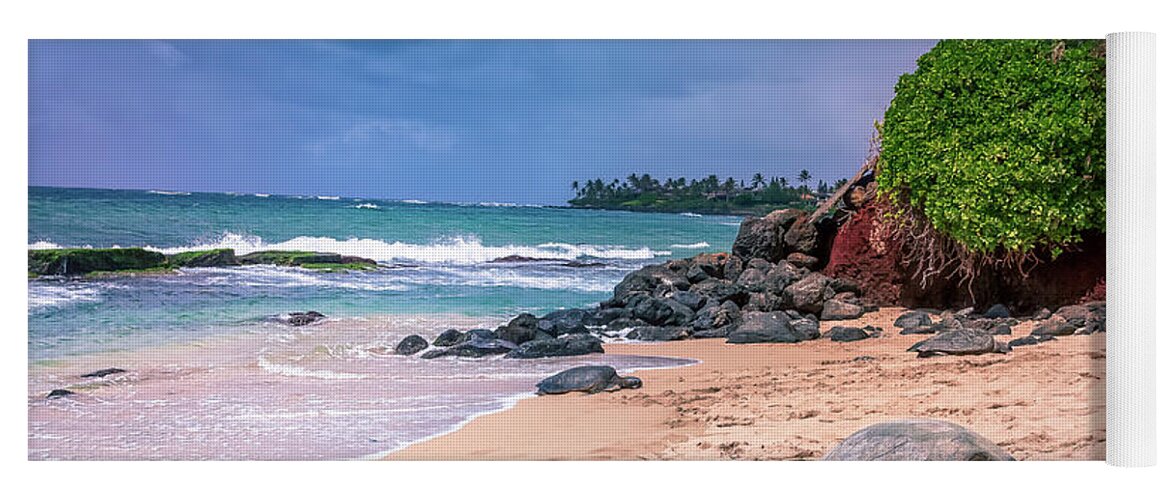 Maui Turtles Yoga Mat featuring the photograph Maui Sea Turles by Chris Spencer