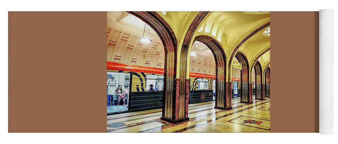 Metro Yoga Mat featuring the photograph Mayakovskaya Station by Bearj B Photo Art