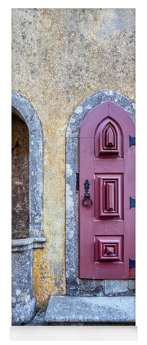 David Letts Yoga Mat featuring the photograph Medieval Red Door by David Letts