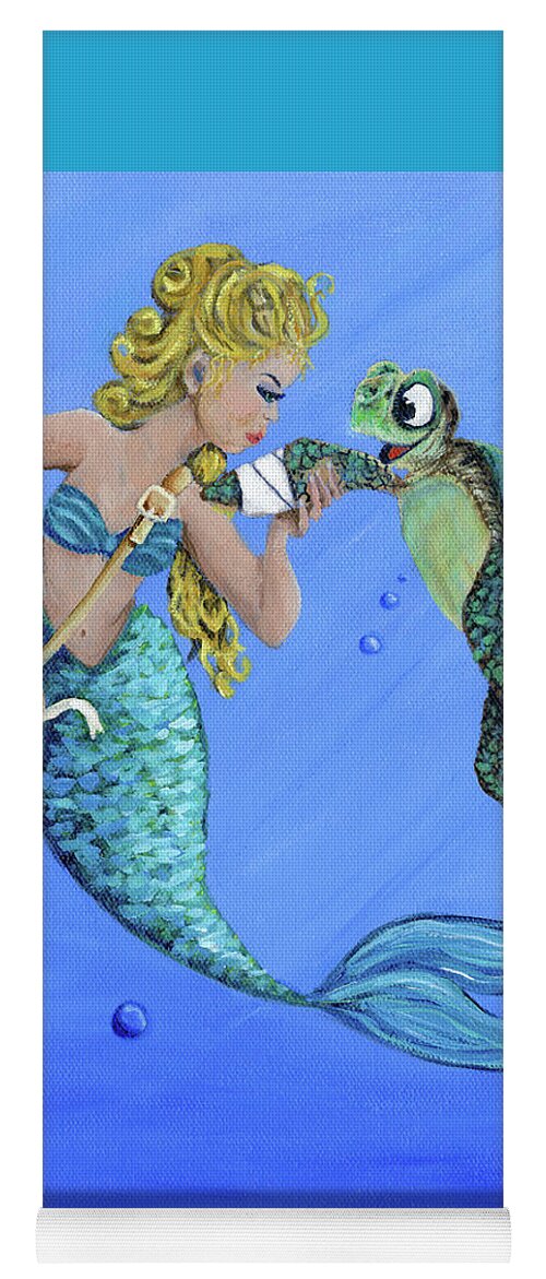 Coastal Yoga Mat featuring the painting Mermaid Nurse by Donna Tucker