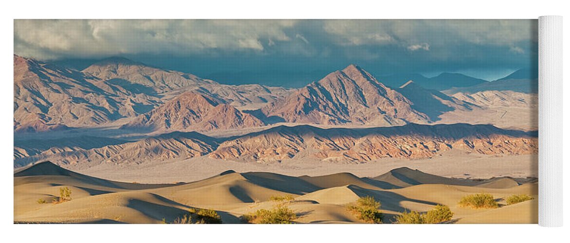 Amargosa Range Yoga Mat featuring the photograph Mesquite Flat Sand Dunes at Sunset by Jeff Goulden