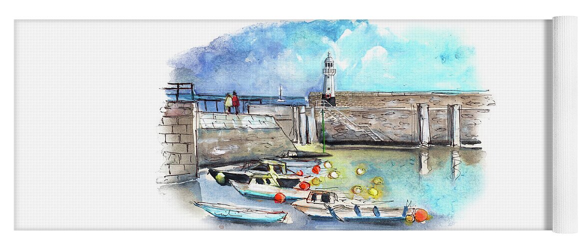 Travel Yoga Mat featuring the painting Mevagissey 01 by Miki De Goodaboom
