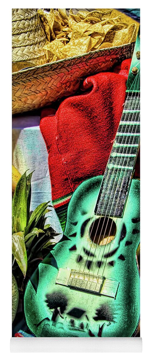Guitar Yoga Mat featuring the photograph Mexican Guitar Display by David Smith