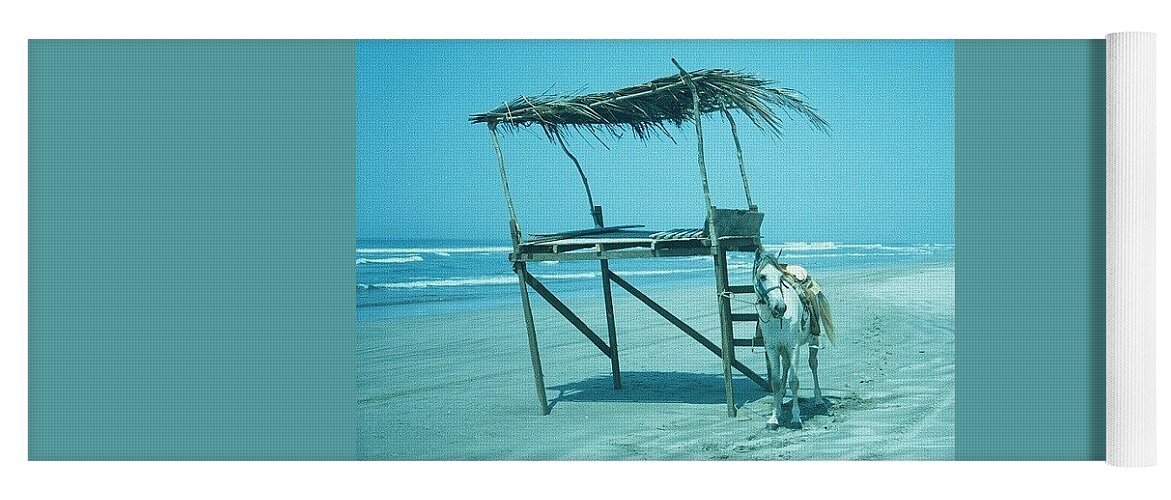 Horse Yoga Mat featuring the photograph Mexican lifeguard stand by Fred Bailey