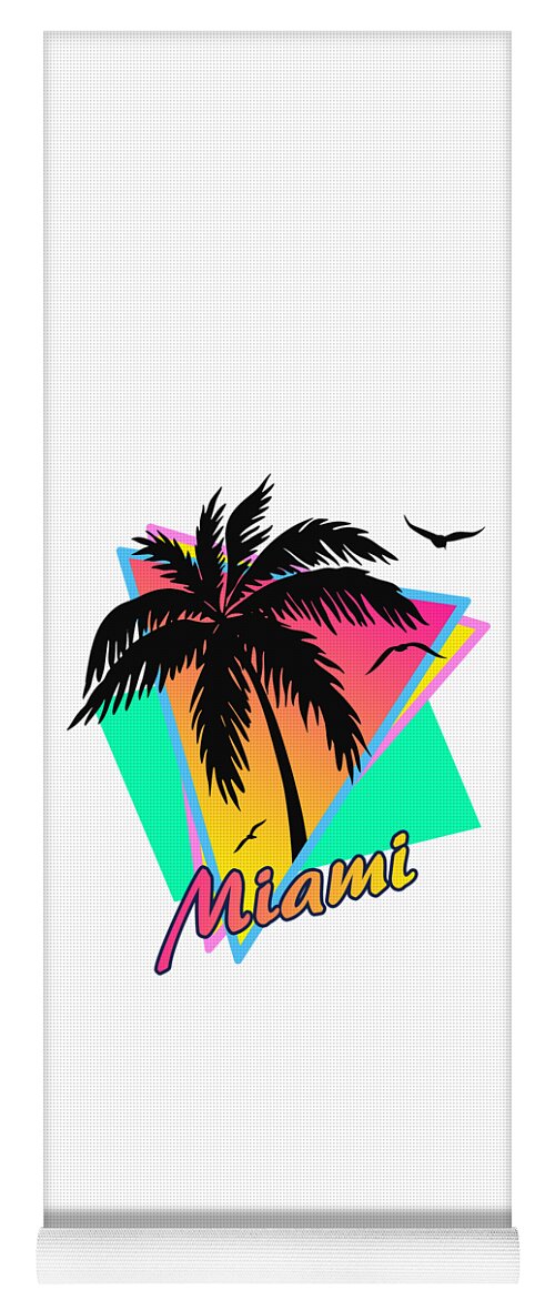 Miami Yoga Mat featuring the digital art Miami by Filip Schpindel
