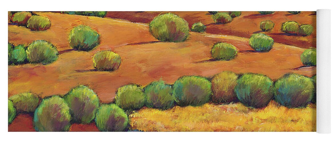 Contemporary Southwest Yoga Mat featuring the painting Midnight Sagebrush by Johnathan Harris