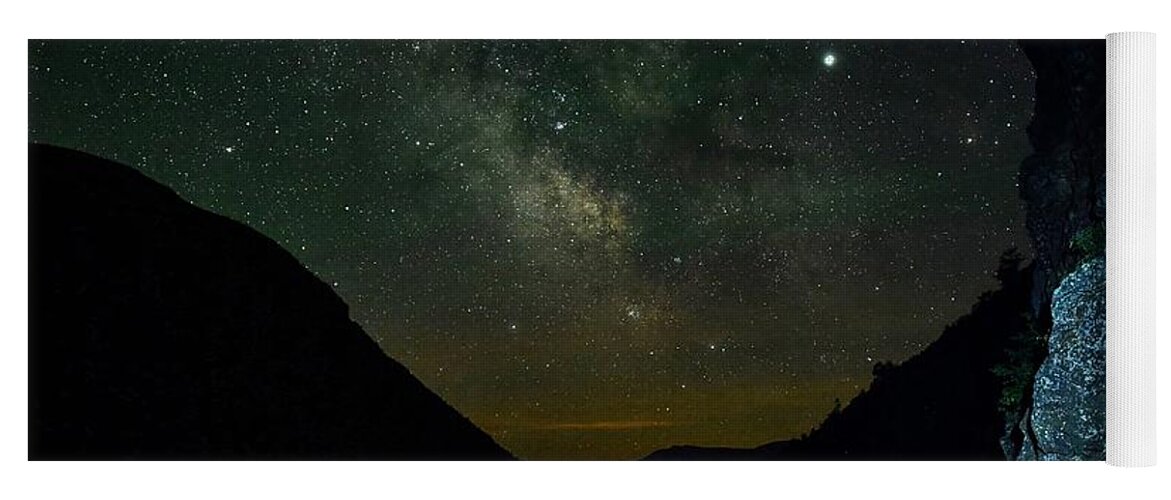 Milky Way Yoga Mat featuring the photograph Milky Way Down the Tracks by Steve Brown