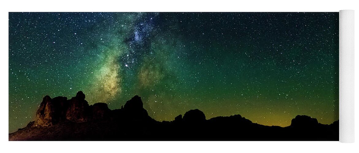Stars Yoga Mat featuring the photograph Milky Way in the Mojave Desert by Bryant Coffey