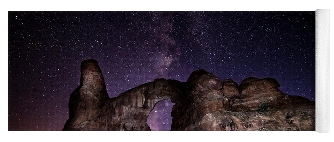 Turret Arch Yoga Mat featuring the photograph Milky Way over Turret Arch by David Morefield