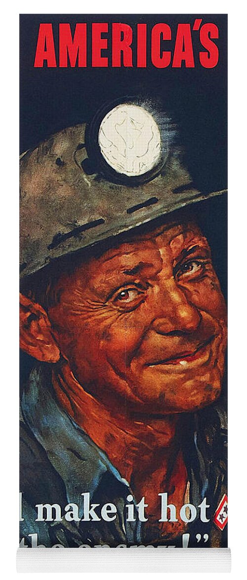 Coal Yoga Mat featuring the painting Mine America's Coal by Norman Rockwell