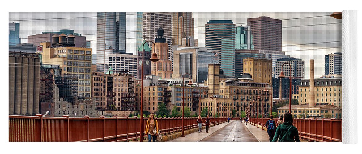 Minneapolis Yoga Mat featuring the photograph Minneapolis Boarwalk by Framing Places