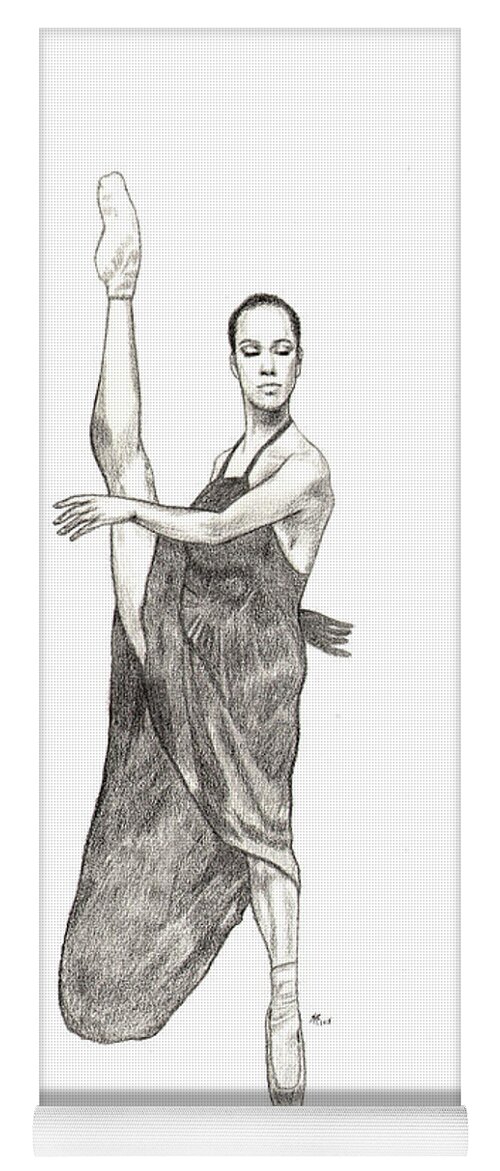 Dancer Yoga Mat featuring the drawing Misty Ballerina Dancer by Lee McCormick