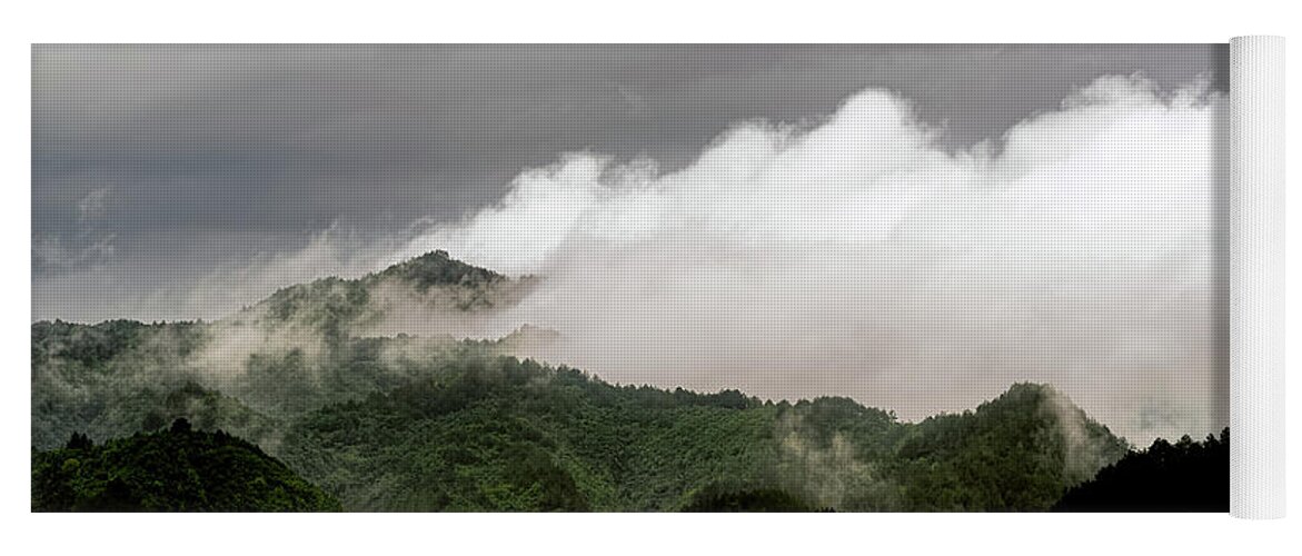 Cloud Yoga Mat featuring the photograph Misty Mountains II 3x1 by William Dickman