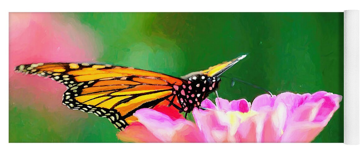 Monarch Yoga Mat featuring the photograph Monarch Butterfly Impression by Don Northup