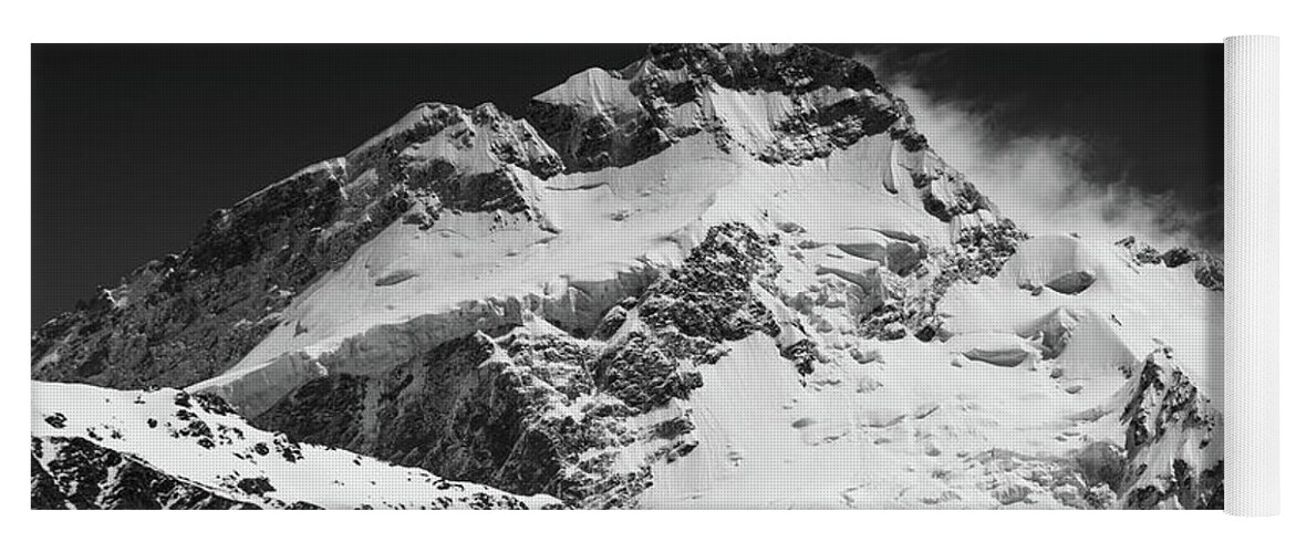 Mount Sefton Yoga Mat featuring the photograph Monochrome Mount Sefton by Mark Hunter