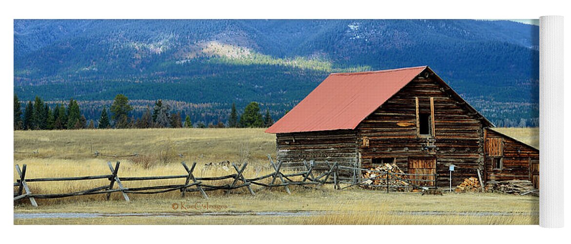 Ranch Building Yoga Mat featuring the photograph Montana Ranch Building by Kae Cheatham