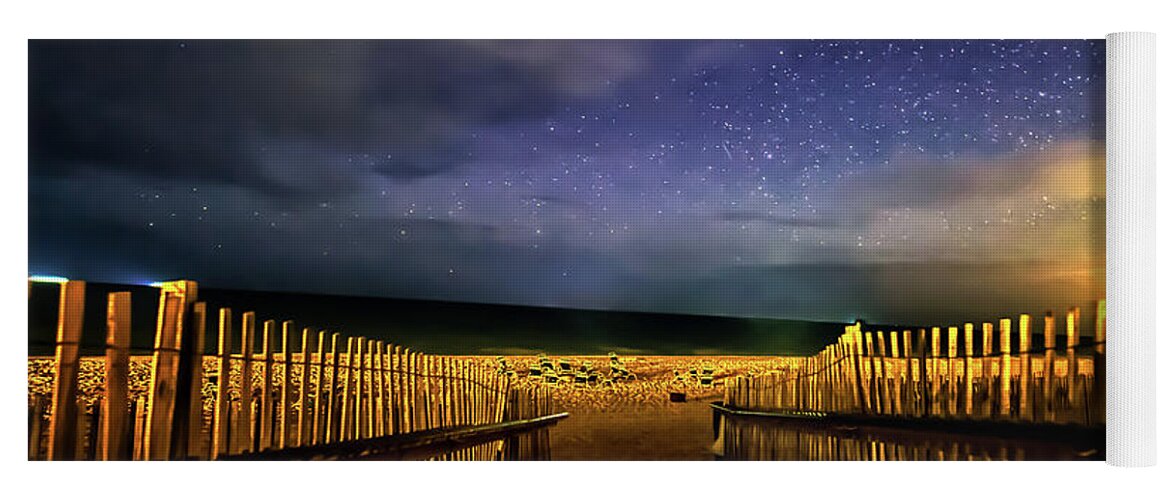Waves Yoga Mat featuring the photograph Montauk Stary Night by Alissa Beth Photography