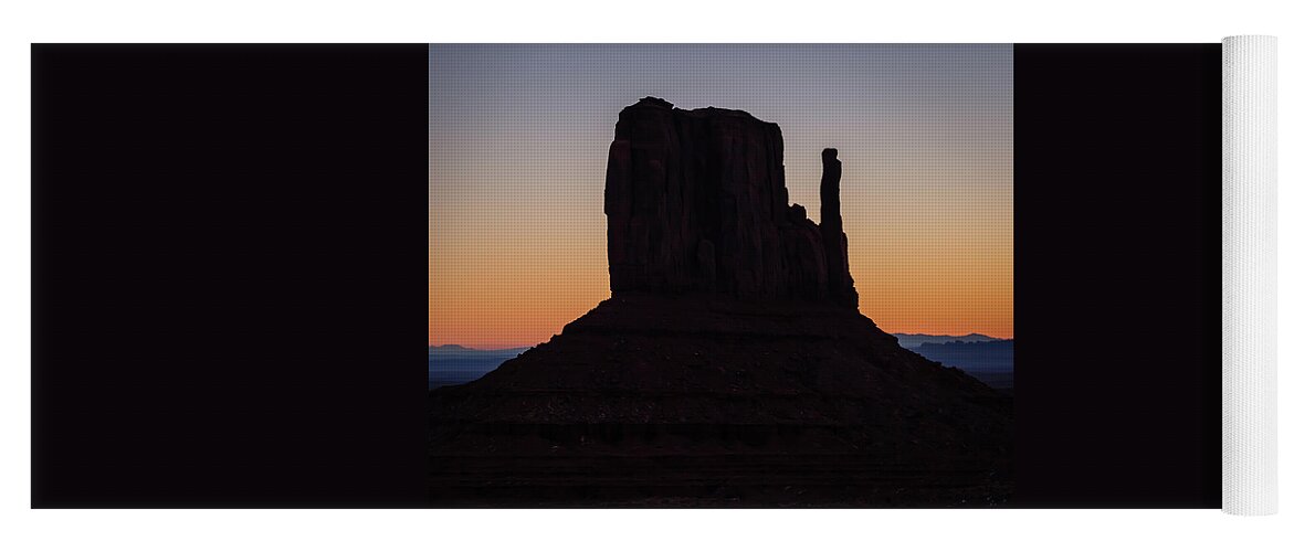 Silhouette Yoga Mat featuring the photograph Monument Morning by Gary Migues