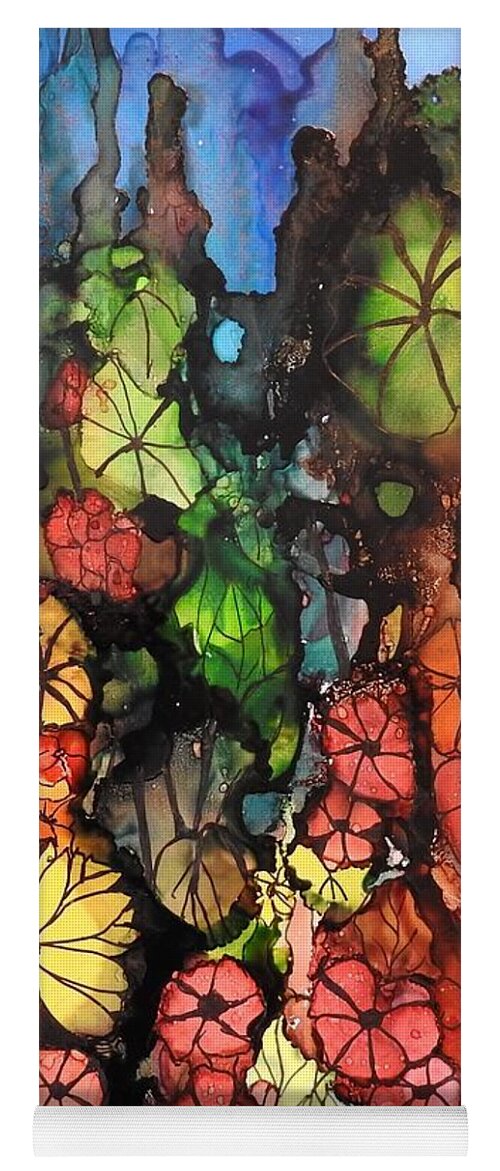 Flowers Yoga Mat featuring the painting Moonflowers II by Petra Burgmann