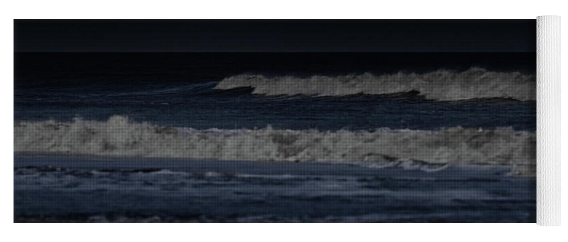 Moonrise Yoga Mat featuring the photograph Moonrise over Assateague Island Beach by William Dickman