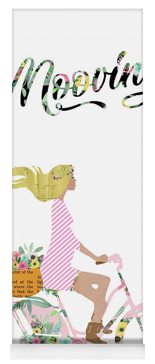 Mooving Yoga Mat featuring the mixed media Mooving by Claudia Schoen