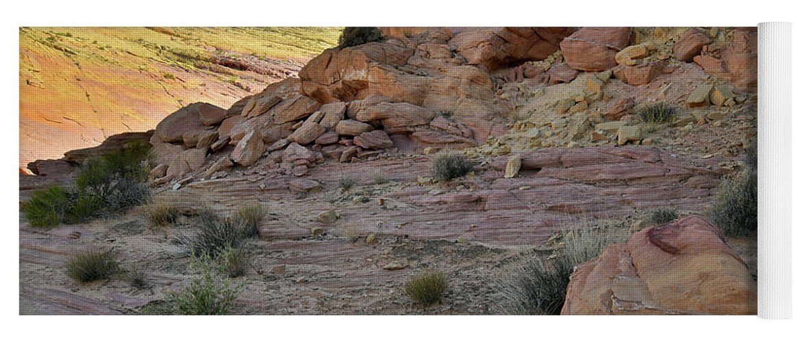 Valley Of Fire State Park Yoga Mat featuring the photograph Morning at Valley of Fire State Park by Ray Mathis