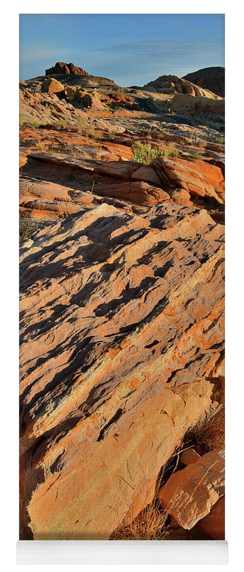 Valley Of Fire State Park Yoga Mat featuring the photograph Morning at Valley of Fire's Wash 4 by Ray Mathis