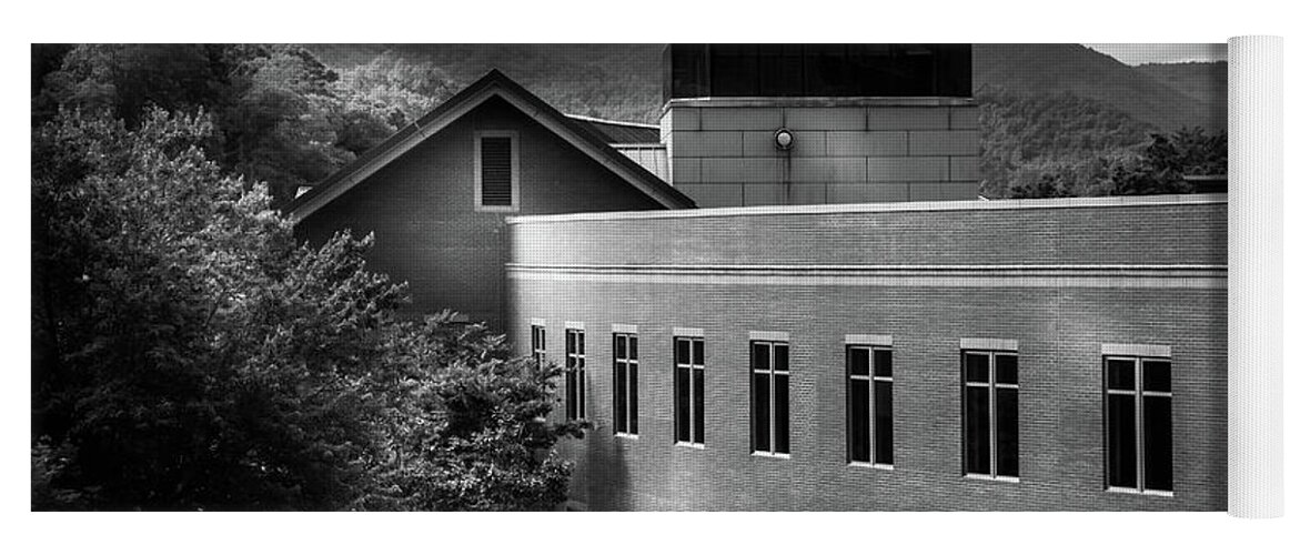 Western North Carolina Mountains Yoga Mat featuring the photograph Morning Light At Western Carolina University In Black and White by Greg and Chrystal Mimbs