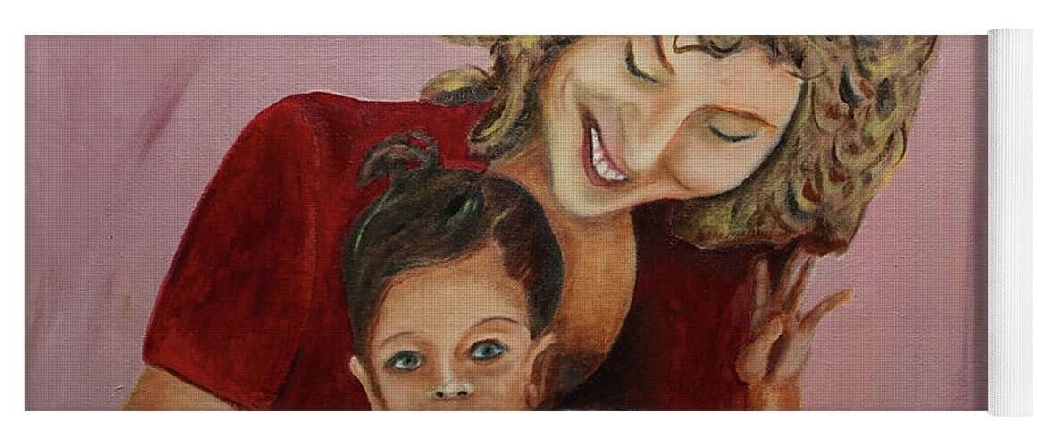 Mother And Child Yoga Mat featuring the painting Mother and Child by Dean Glorso
