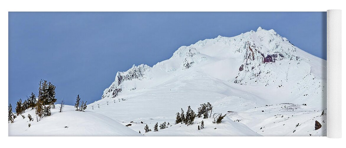 Snow Yoga Mat featuring the photograph Mount Hood beautiful snow covered winter landscape enticing by Robert C Paulson Jr