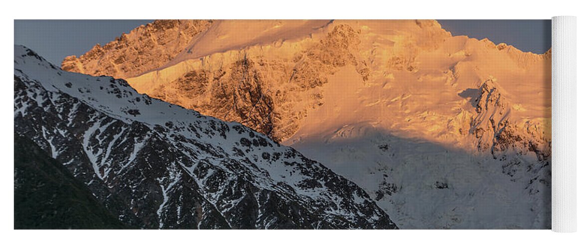 Mount Cook Yoga Mat featuring the photograph Mount Sefton sunrise by Mark Hunter