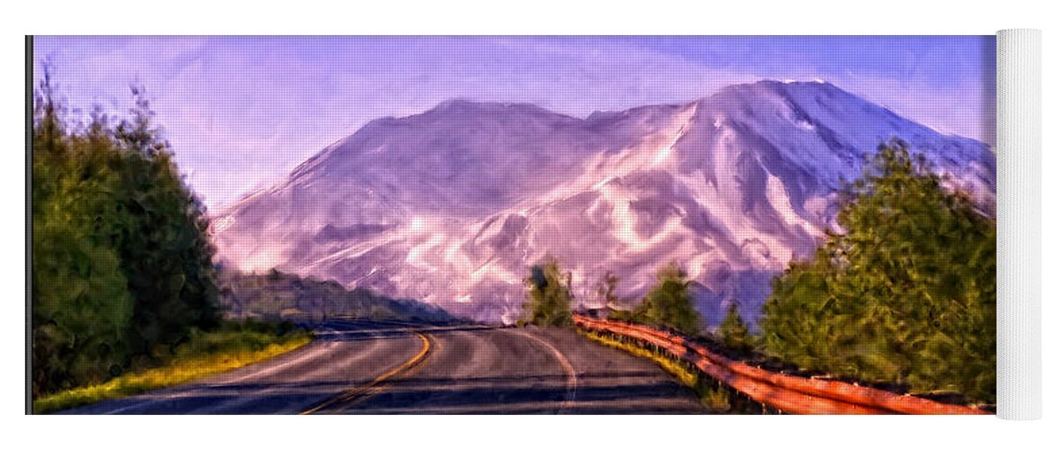 Mount St. Helens Yoga Mat featuring the painting Mount St. Helens Morning by Jeanette Mahoney